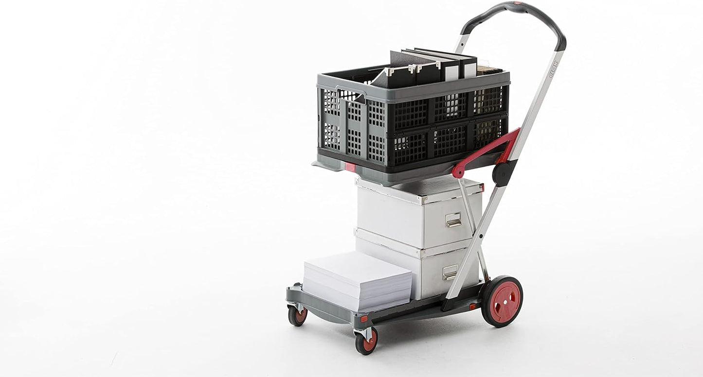 Chariots pliables, fonctionnels et polyvalents 2026 | Chariot pliable mobile | Chariot de courses avec boîte de rangement (noir)