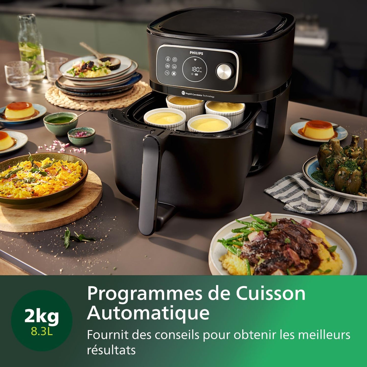 2026 Friteuse à air Philips série 3000 7,2 L, fenêtre de cuisson, friteuse 16 en 1