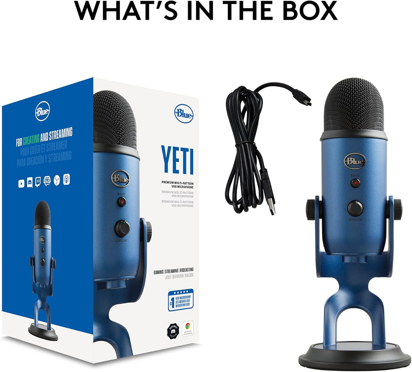 2026 Logitech for Creators Microphone USB Blue Yeti (Noir)