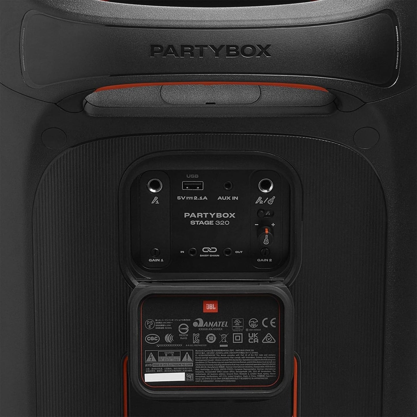 PartyBox Club 120,Enceinte portable de soirée,poignée pliable ergonomique,jeu de lumières,12 heures d'autonomie,résistante aux éclaboussures IPX4,noir,Prise européenne (Type C) -