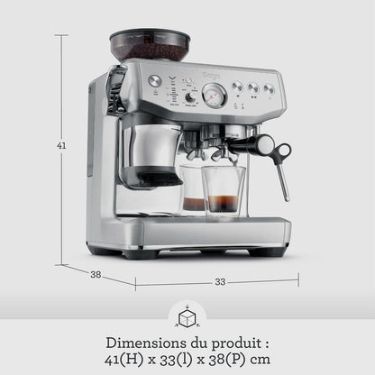 2026 Machine à Café Expresso avec Broyeur Intégré & Mousseur à Lait – Sage Barista Express Impress – Acier Inoxydable Brossé, Expérience Barista à Domicile