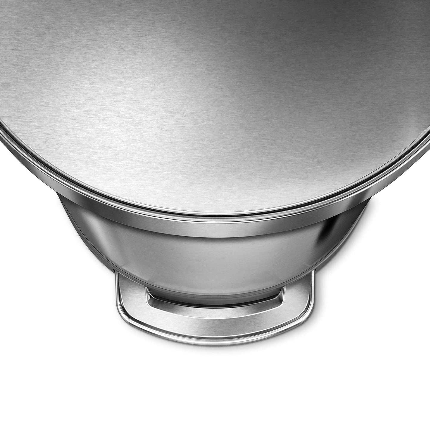 2026 Simplehuman Poubelle de Cuisine Semi-Ronde à Ouverture au Pied 60 Litres avec Couvercle à Fermeture Douce, Acier Inoxydable Brossé