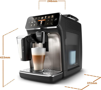 Philips Série 5400 Machine Expresso - Café à Grain - LatteGo Mousseur à Lait, 12 Spécialités de Café, Affichage Intuitif, 4 Profils Utilisateur, Noir (EP5441/50)