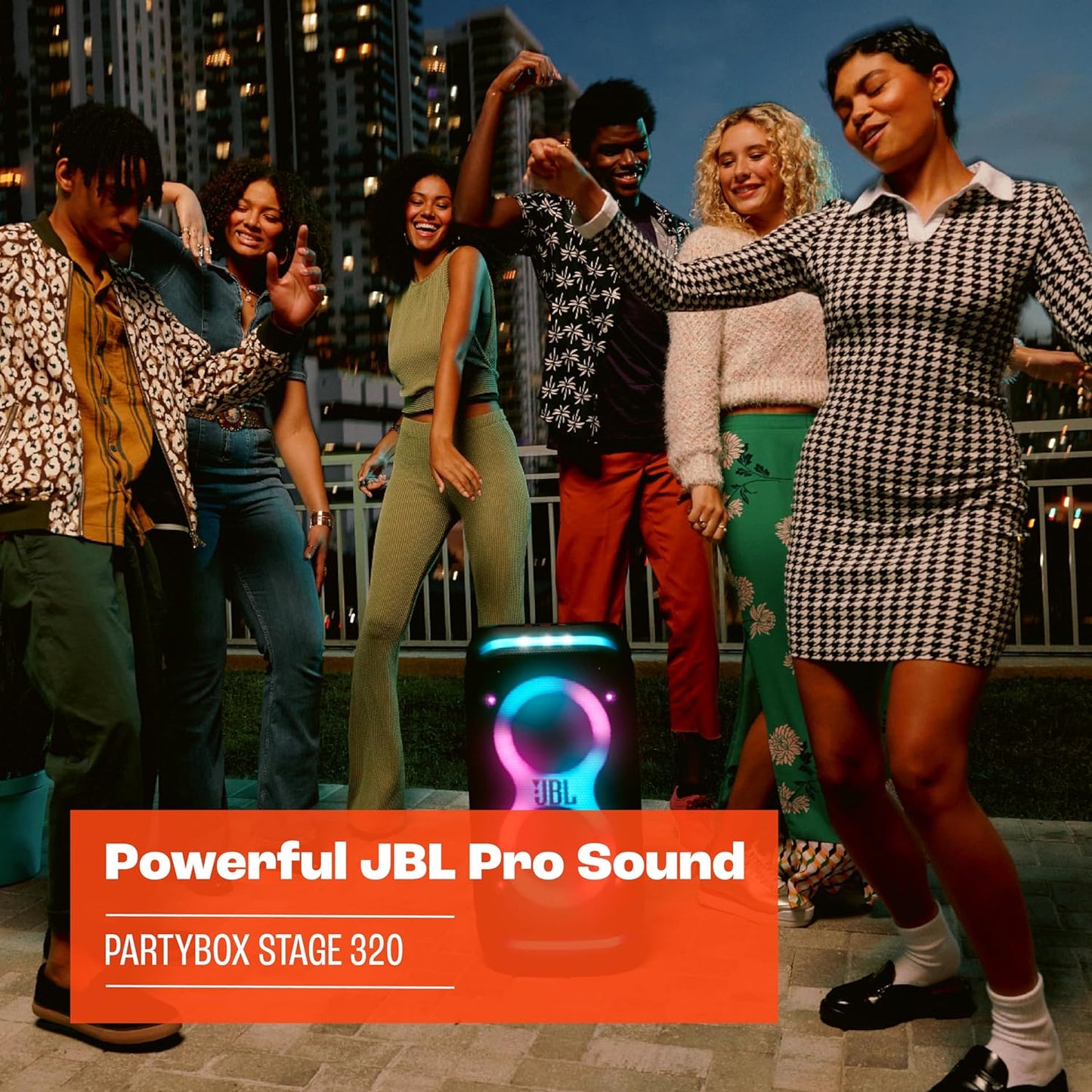 PartyBox Club 120,Enceinte portable de soirée,poignée pliable ergonomique,jeu de lumières,12 heures d'autonomie,résistante aux éclaboussures IPX4,noir,Prise européenne (Type C) -