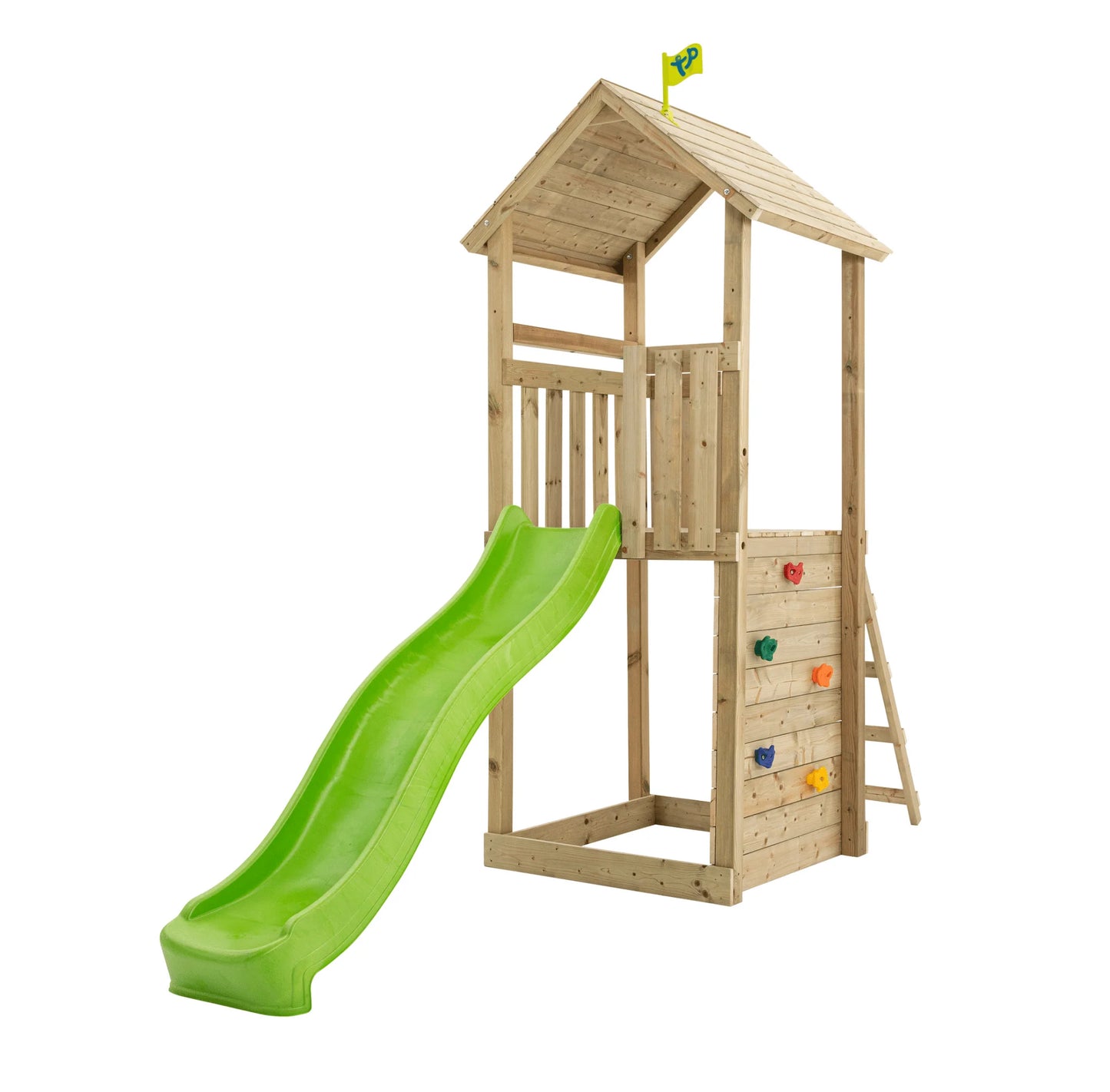 Structure d’escalade en bois TP Skywood avec toboggan ondulé - certifiée FSC®