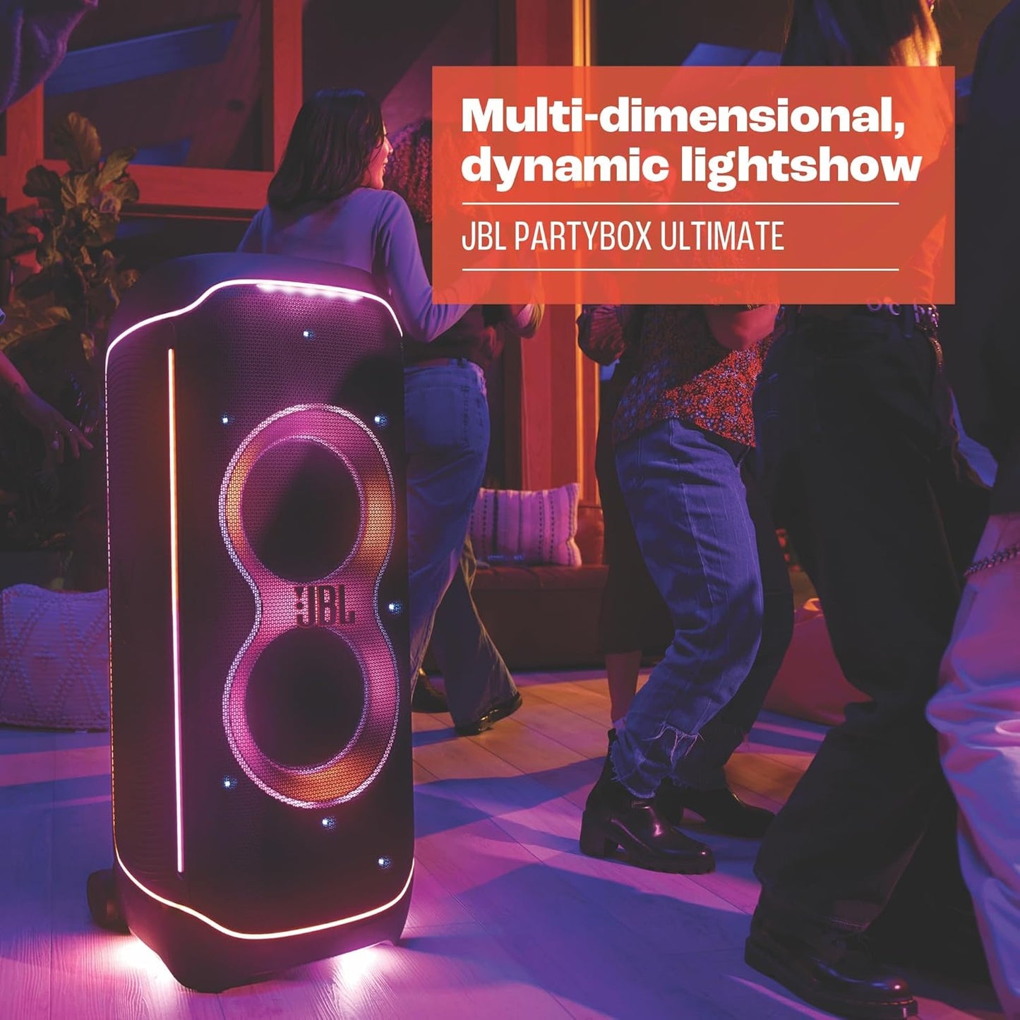 PartyBox Club 120,Enceinte portable de soirée,poignée pliable ergonomique,jeu de lumières,12 heures d'autonomie,résistante aux éclaboussures IPX4,noir,Prise européenne (Type C) -
