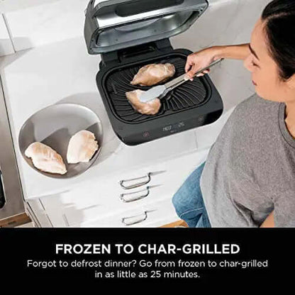 2026 Ninja FG551 Foodi Smart XL Grill d’Intérieur 6-en-1 avec Friteuse à Air 4 Quart – Finition Acier Inoxydable