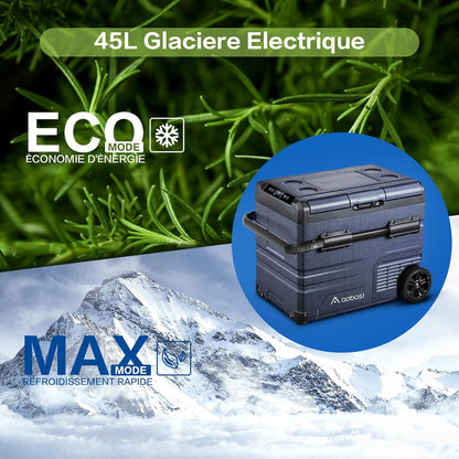 115L Glaciere Electrique Double Zone,Glaciere a Compression WiFi APP,12 V/24 V et 100-240 V Frigo Camping,-20 ℃ à 20 ℃,pour Voiture,Camion,Bateau,Camping,Car,Caravanes,Voyageant,Maison