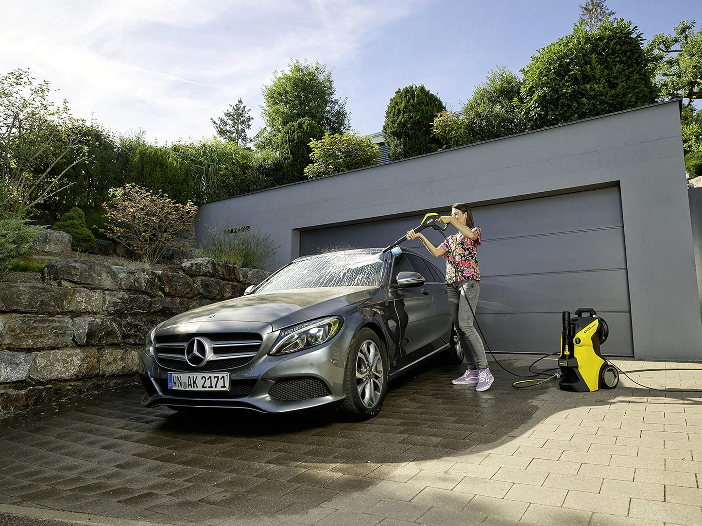 Nettoyeur haute pression Karcher K 7 Premium Smart Control Flex Home - 180 bars - 600 L/h - connecté - tambour enrouleur - brosse terrasse