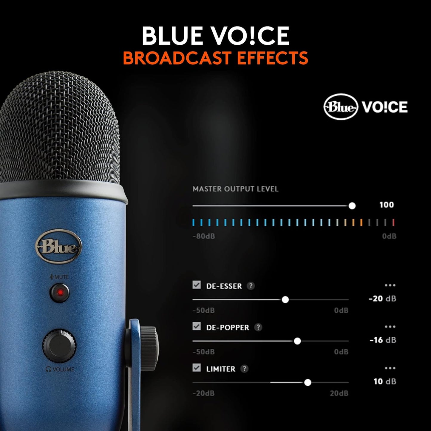 2026 Logitech for Creators Microphone USB Blue Yeti (Noir)
