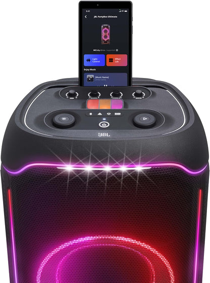 PartyBox Club 120,Enceinte portable de soirée,poignée pliable ergonomique,jeu de lumières,12 heures d'autonomie,résistante aux éclaboussures IPX4,noir,Prise européenne (Type C) -