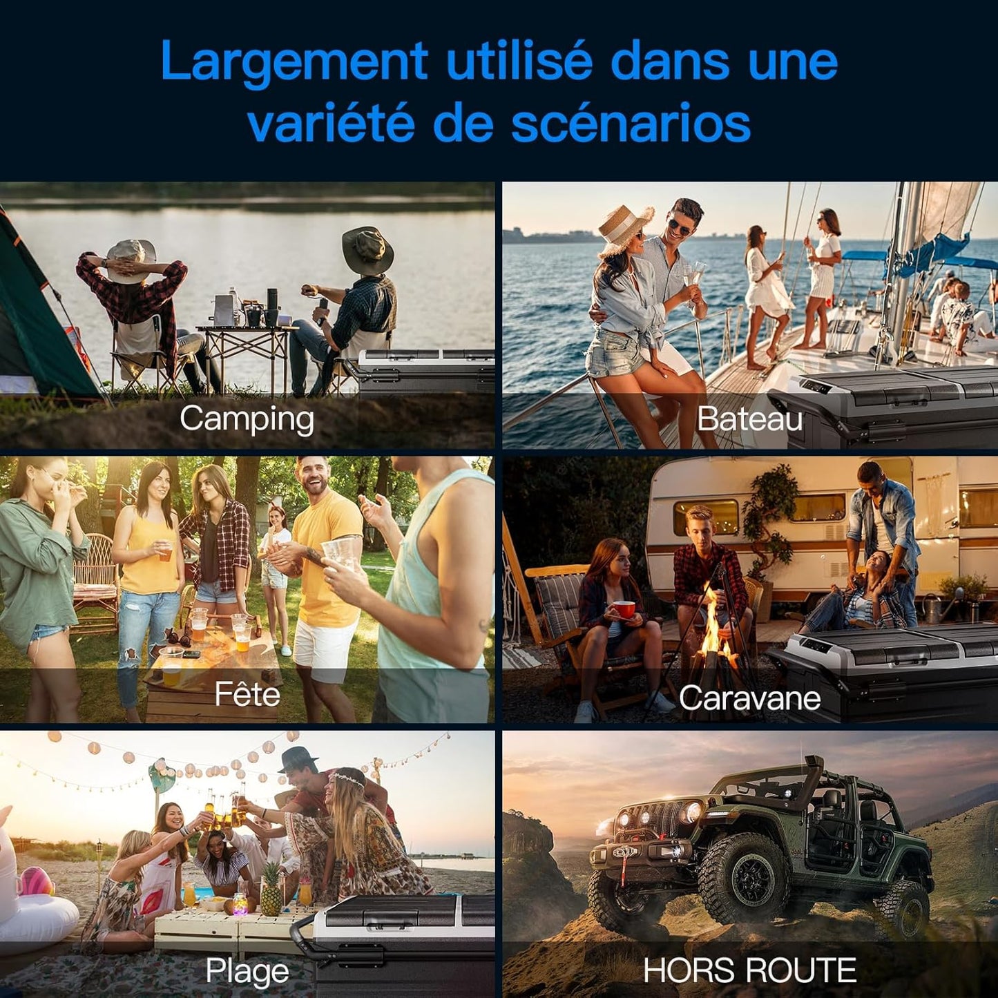 115L Glaciere Electrique Double Zone,Glaciere a Compression WiFi APP,12 V/24 V et 100-240 V Frigo Camping,-20 ℃ à 20 ℃,pour Voiture,Camion,Bateau,Camping,Car,Caravanes,Voyageant,Maison