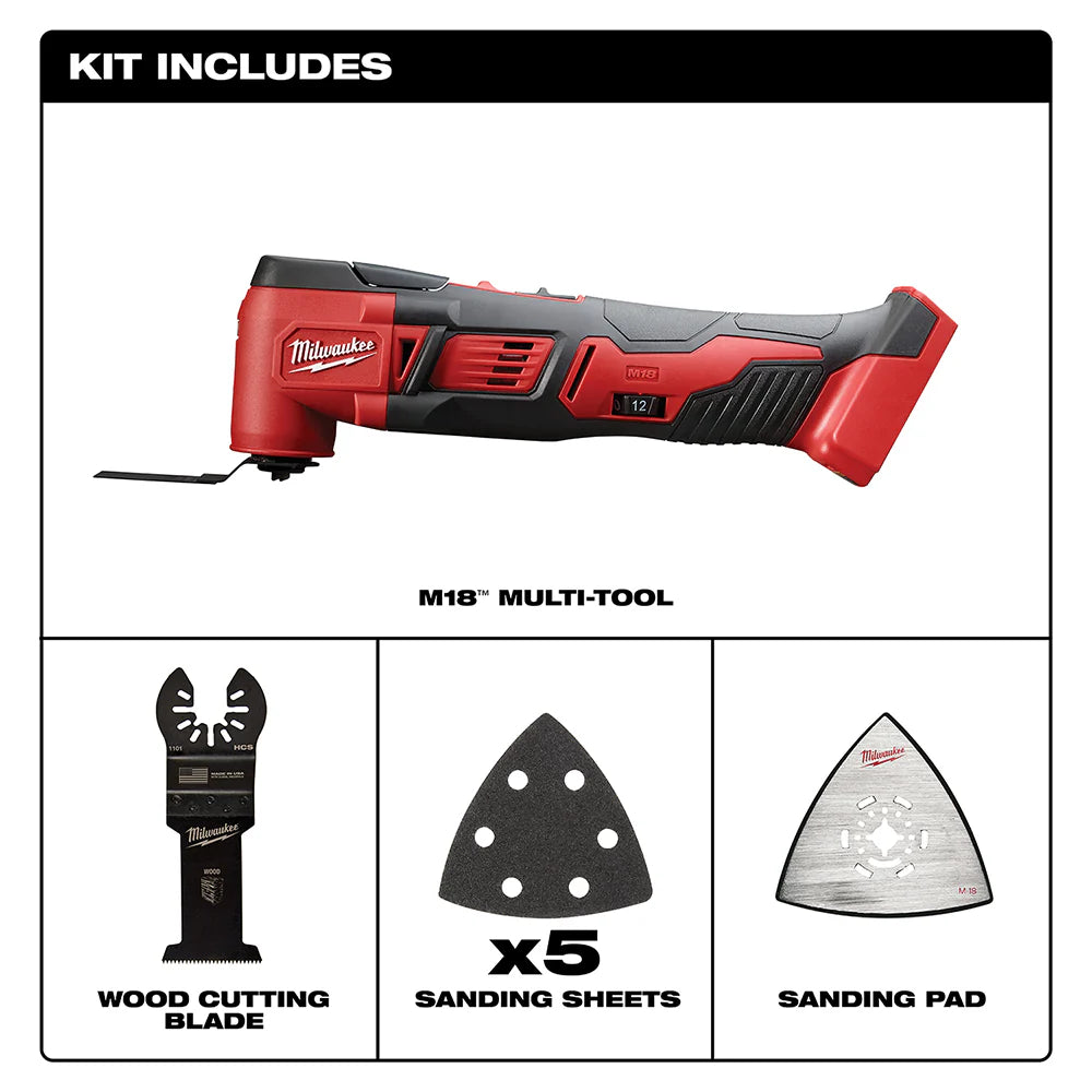 2026 Outil Multifonction Sans Fil Milwaukee M18 18V (2626-20) avec Adaptateur – Sans Batterie