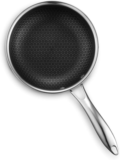2026 Poêle HexClad Hybrid Antiadhésive 8 Pouces, Poignée Reste-Froide, Compatible Lave-Vaisselle, Résistante au Four jusqu’à 482°C, Compatible Induction et Tous Types de Plaques de Cuisson
