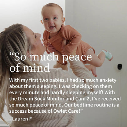 2026 Owlet Dream Duo – Moniteur de Sommeil et Veille Bébé Intelligent – Blanc & Menthe