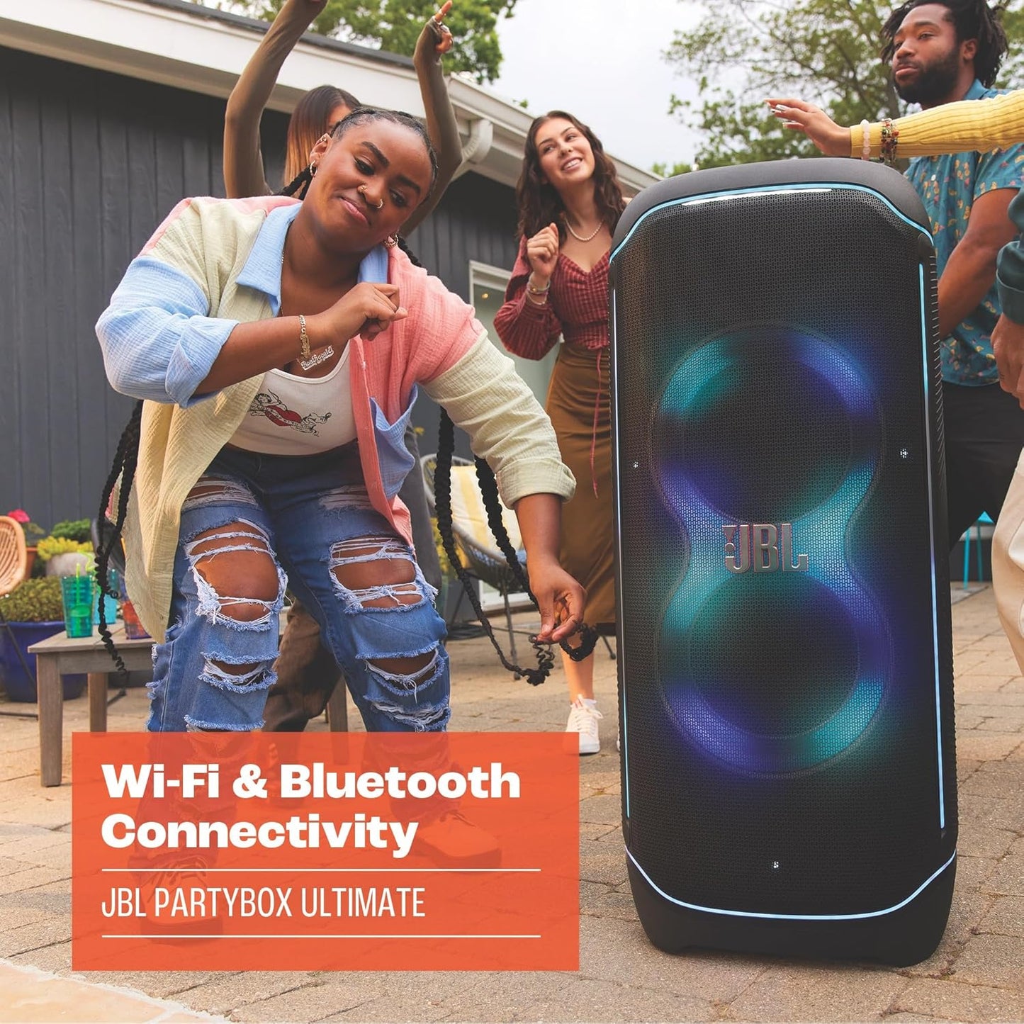 PartyBox Club 120,Enceinte portable de soirée,poignée pliable ergonomique,jeu de lumières,12 heures d'autonomie,résistante aux éclaboussures IPX4,noir,Prise européenne (Type C) -