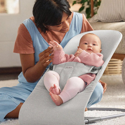 2026 BabyBjörn Bouncer Bliss Woven Mélange - Gris Clair