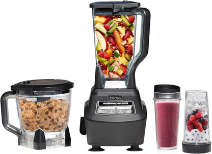 2026 Ninja Mega Kitchen System, 1500W, Blender XL 72 oz et Robot Culinaire 8 Tasses avec (2) Gobelets To-Go 16 oz, Technologie Total Crushing - Smoothies, Glace Pilée, Purées, Pâte & Plus, Noir, BL770