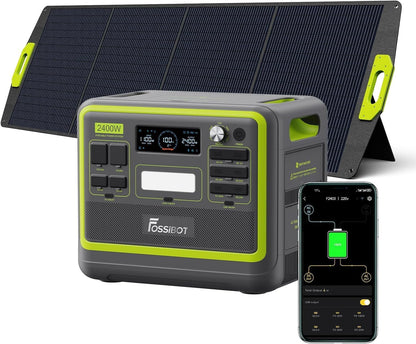 F2400 Station électrique portable CA 2400W (4800W Pic),Station Silencieux Solaire 2048Wh LiFePO4,Groupe Générateur Électrique Onduleur Alimentation de Secours à Domicile Camping