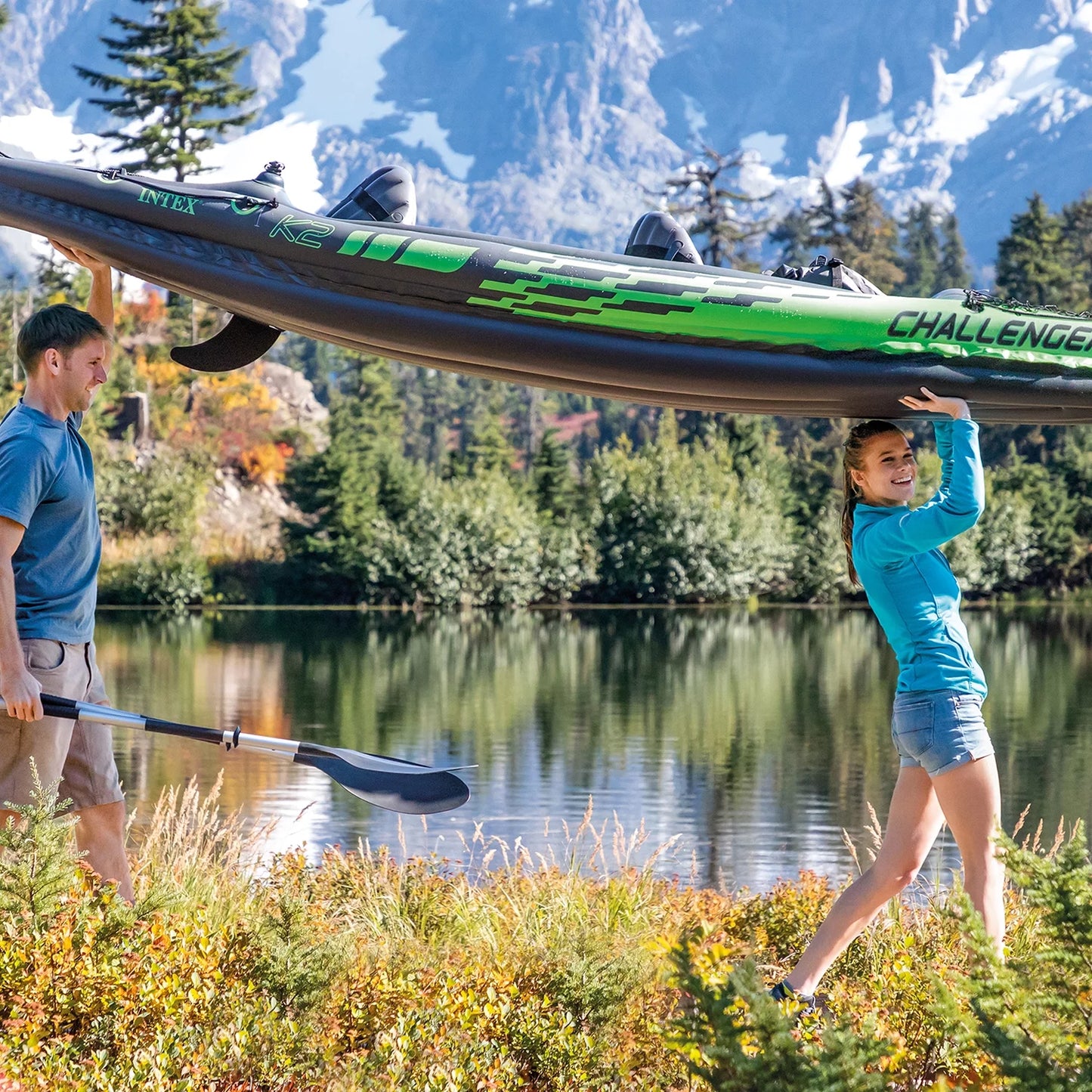 2026 Kayak gonflable Intex Challenger K2 avec rames et pompe manuelle