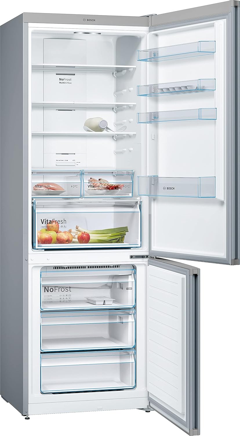 Bosch KGN49XLEA Série 4 - Réfrigérateur Combiné pose-libre - 438 L - 203 x 70 (H x L) - Inox