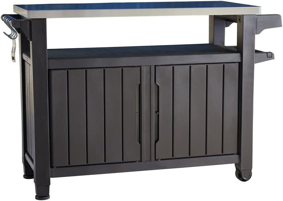 2026 Keter Unity XL – Desserte Barbecue 316L, Rangement 207L + Plan de Travail Inox, Édition Limitée