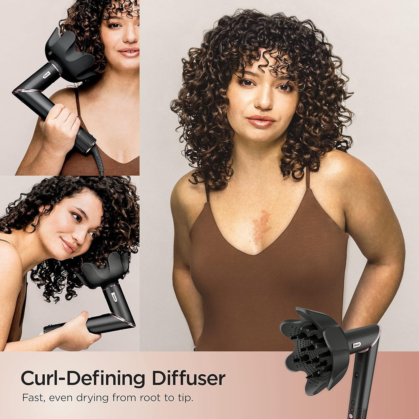 2026 Système de coiffage et de séchage Shark HD430 FlexStyle, sèche-cheveux brosse puissant et multi-styler avec boucleurs Auto-Wrap, brosse plate, brosse ovale et embout concentrateur, coloris Stone