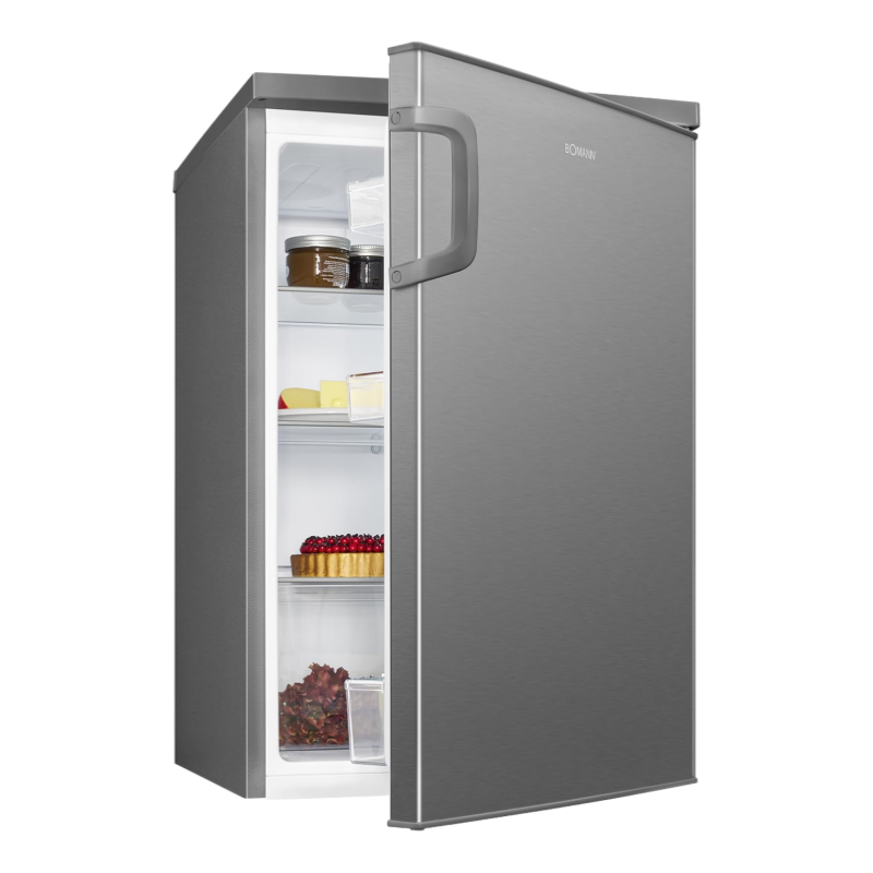 Réfrigérateur 133L inox VS2195-1-inox, Capacité nette : 133 litres, Éclairage intérieur à DEL, Contrôle de la température en continu, 3 clayettes en verre