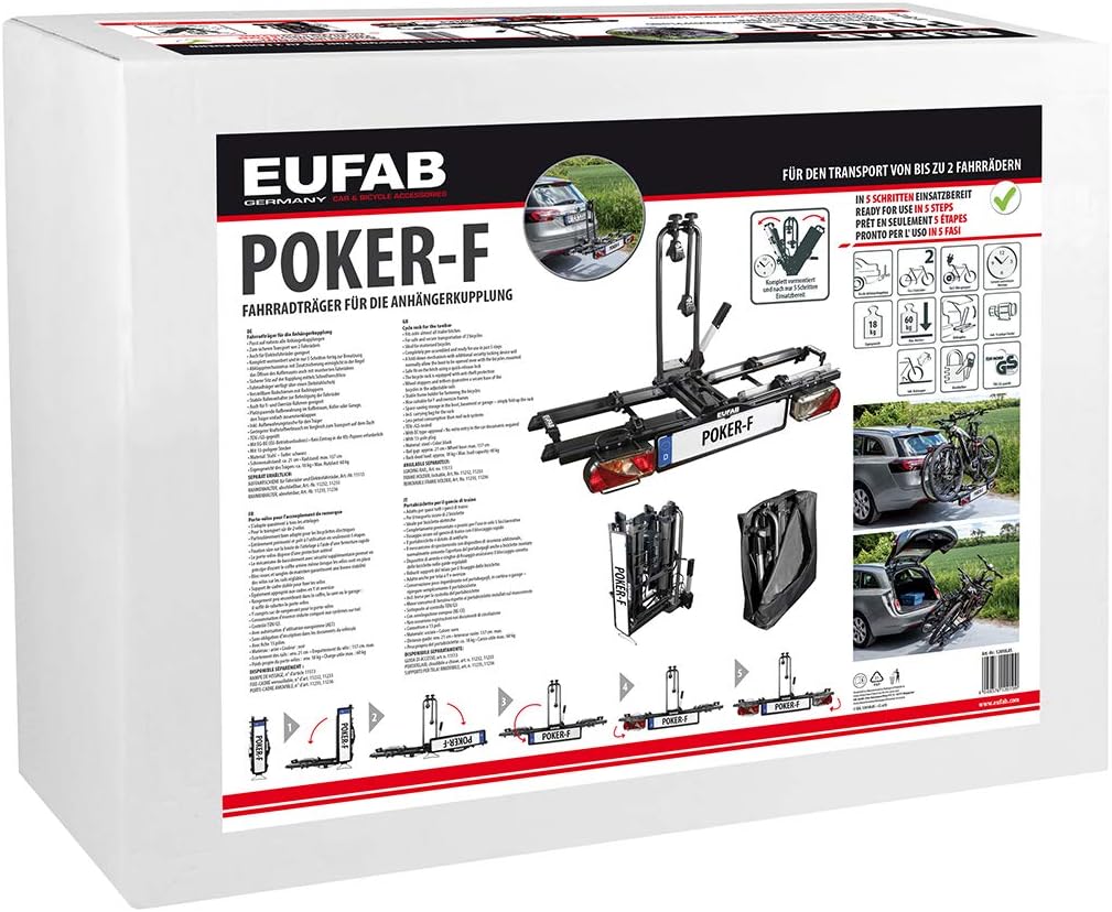EUFAB 12010LAS Porte-vélo Pliable Raven pour 2 vélos