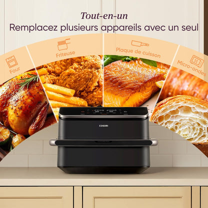 COSORI Air Fryer 10L Twinfry,Dual Zone Avec S&eacute;parateur Amovible,Capacit&eacute; Flexible de 10L,Friteuse sans Huile 6-en-1,35℃-240℃,66% d'&Eacute;nergie en Moins,Livre de Recettes et Application