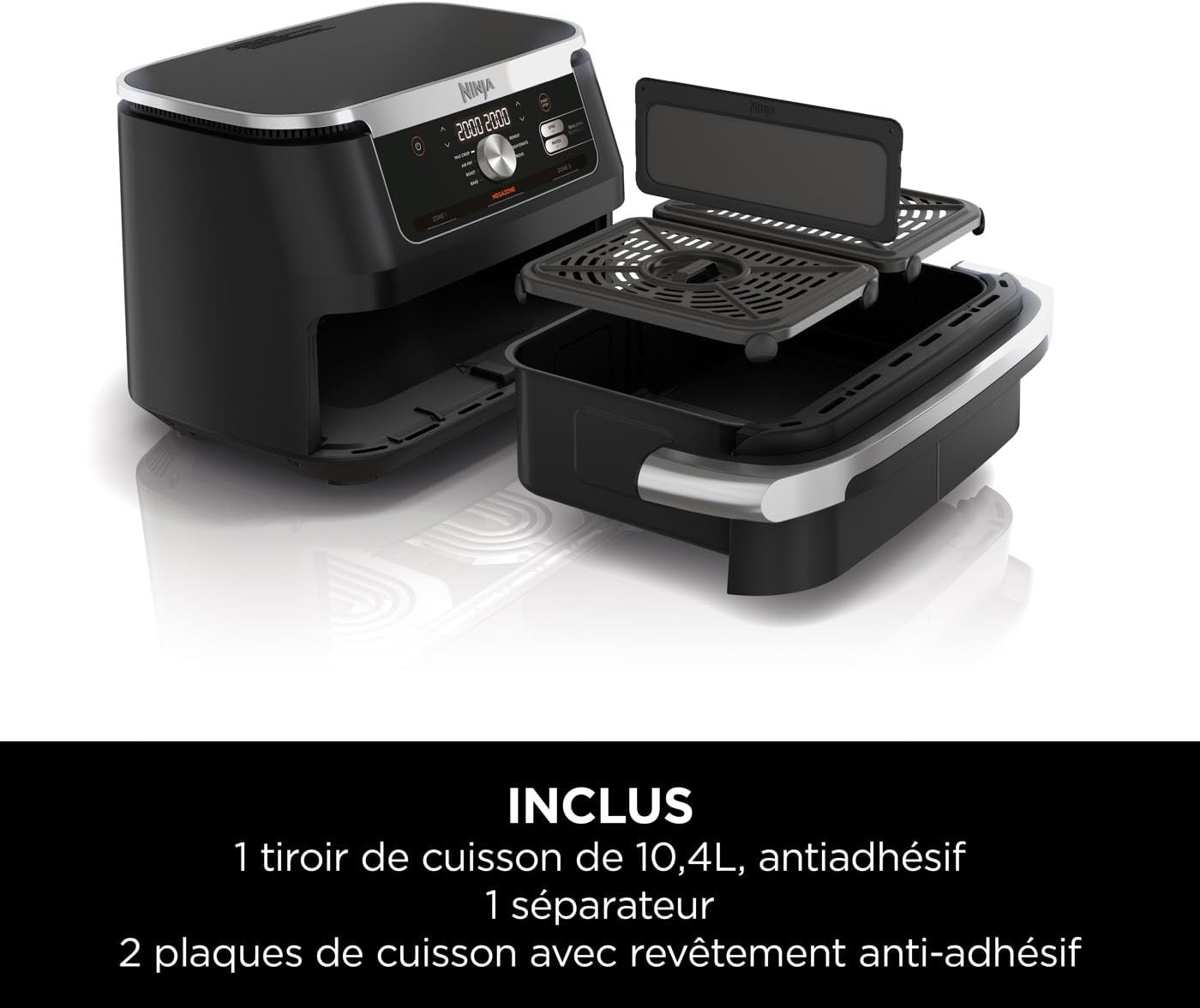 2026 NINJA Foodi AF500EU – Friteuse à Air Chaud FlexDrawer 10,4 L, Double Zone avec Séparateur Amovible, 7 Fonctions de Cuisson – Édition Limitée Haute Performance