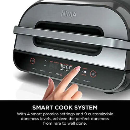 2026 Ninja FG551 Foodi Smart XL Grill d’Intérieur 6-en-1 avec Friteuse à Air 4 Quart – Finition Acier Inoxydable