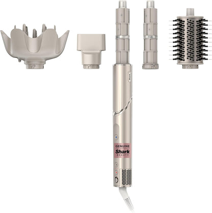 2026 Système de coiffage et de séchage Shark HD430 FlexStyle, sèche-cheveux brosse puissant et multi-styler avec boucleurs Auto-Wrap, brosse plate, brosse ovale et embout concentrateur, coloris Stone