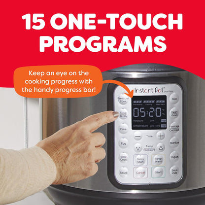 2026 Instant Pot Duo Plus 9-en-1 Multicuiseur, Autocuiseur, Slow Cooker, Cuiseur de Riz, Vapeur, Sauté, Yaourtière, Maintien au Chaud et Stérilisateur, Application Incluse avec Plus de 800 Recettes, Acier Inoxydable, 6 Quarts
