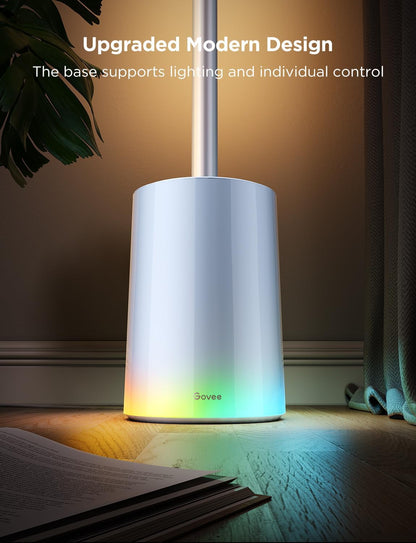 2026 Lampadaire Govee 2 avec Matter, LED RGBIC, Blanc Chaud et Froid, Compatible Alexa, 1725 lm, Synchronisation Musique, Modes Scènes, Lampadaire Intelligent pour Salon et Chambre, Noir (1 Pièce)