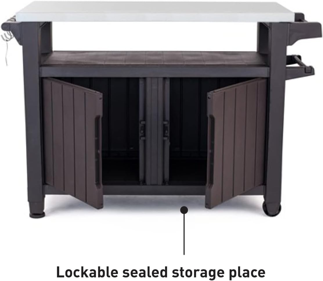 2026 Keter Unity XL – Desserte Barbecue 316L, Rangement 207L + Plan de Travail Inox, Édition Limitée
