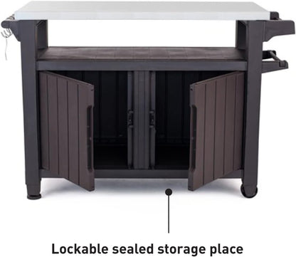 2026 Keter Unity XL – Desserte Barbecue 316L, Rangement 207L + Plan de Travail Inox, Édition Limitée