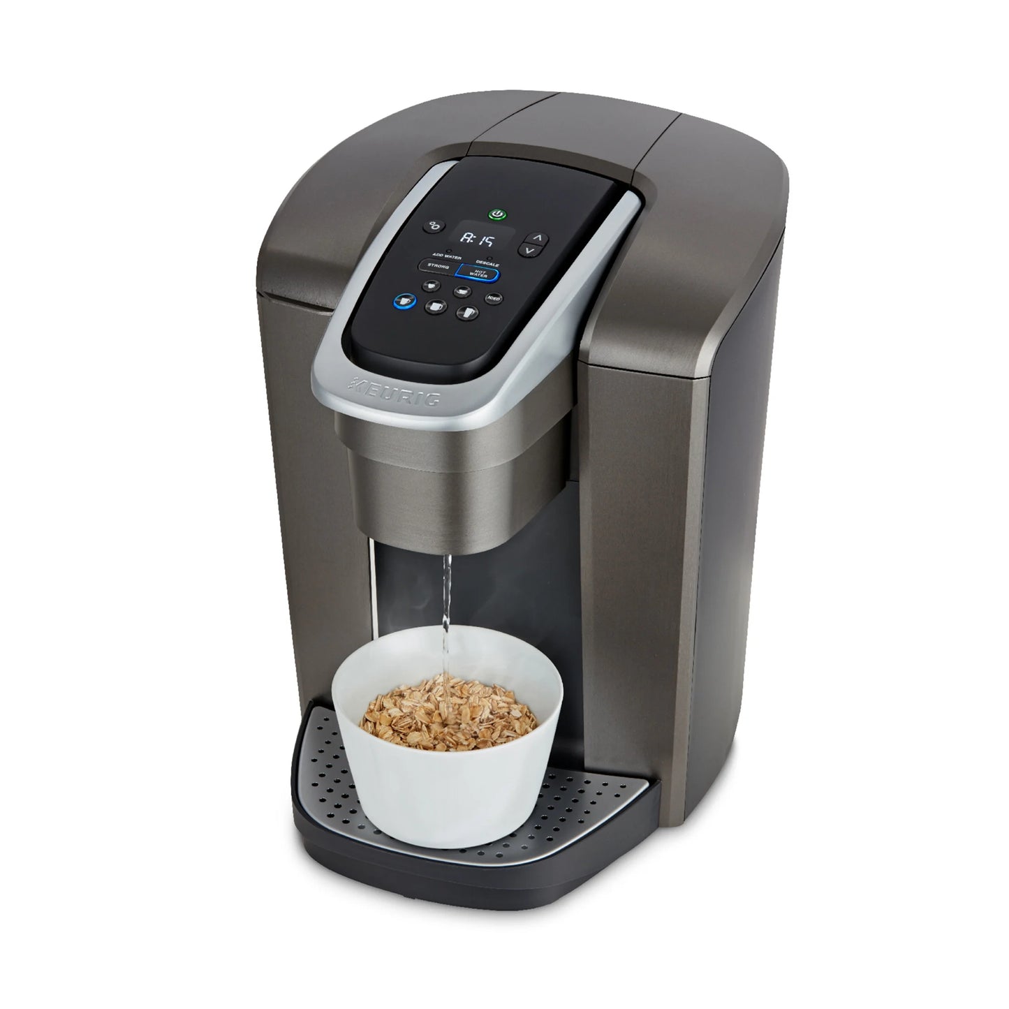 2026 Keurig K-Elite – Machine à Café à Dosettes K-Cup à Portion Unique, Finition Brossée Slate, Programmable pour Café Chaud et Glacé