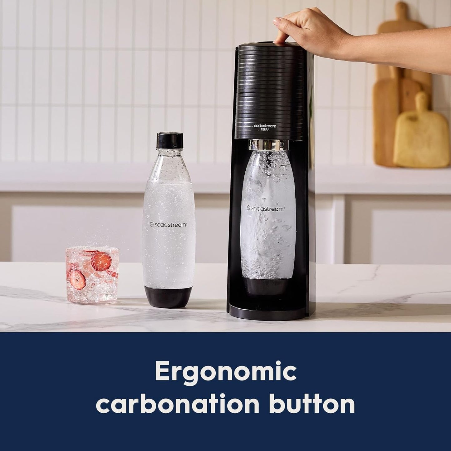 2026 SodaStream Terra Machine à Eau Pétillante Bundle (Noir), avec CO2, Bouteilles Compatibles Lave-Vaisselle et Arômes Bubly Drops