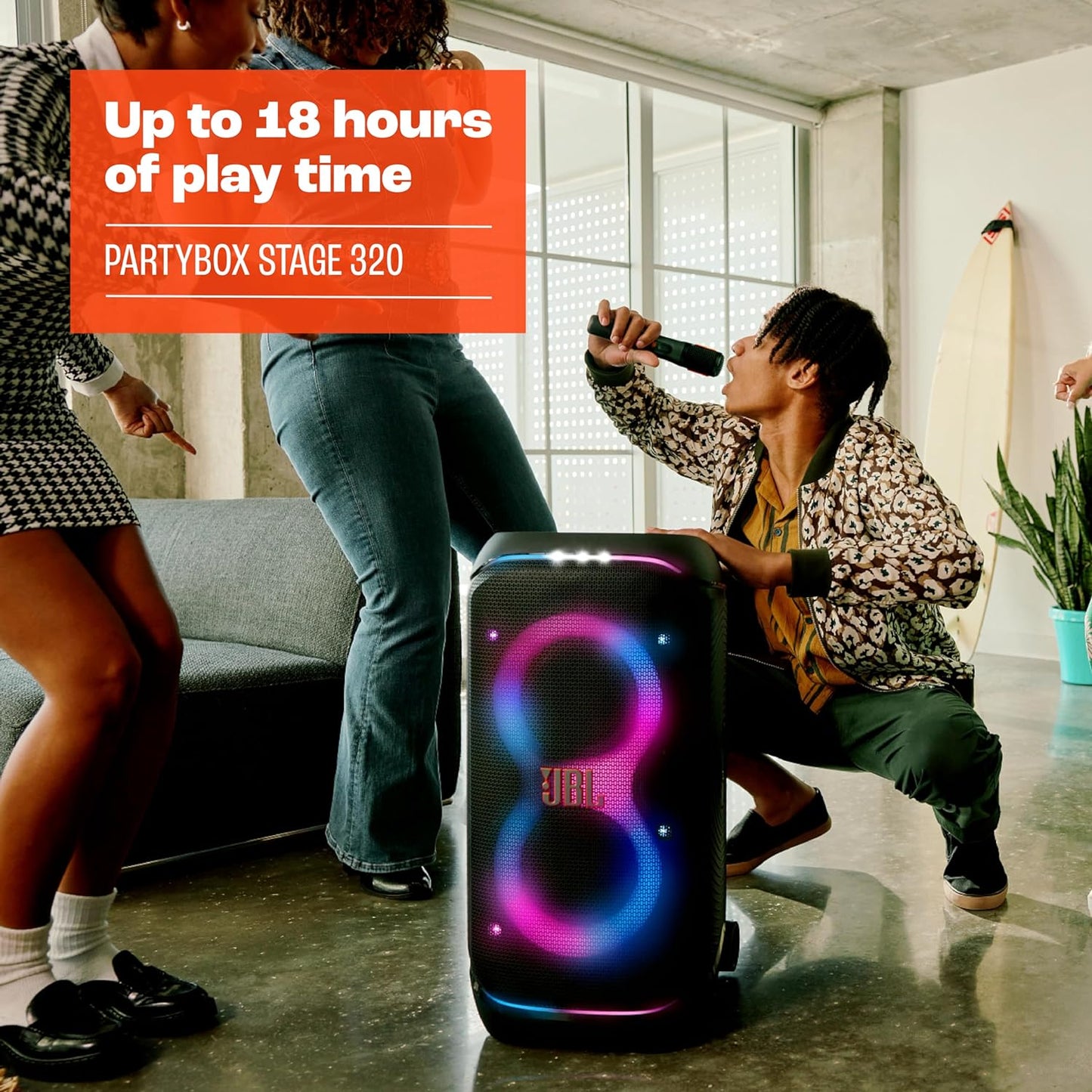 PartyBox Club 120,Enceinte portable de soirée,poignée pliable ergonomique,jeu de lumières,12 heures d'autonomie,résistante aux éclaboussures IPX4,noir,Prise européenne (Type C) -