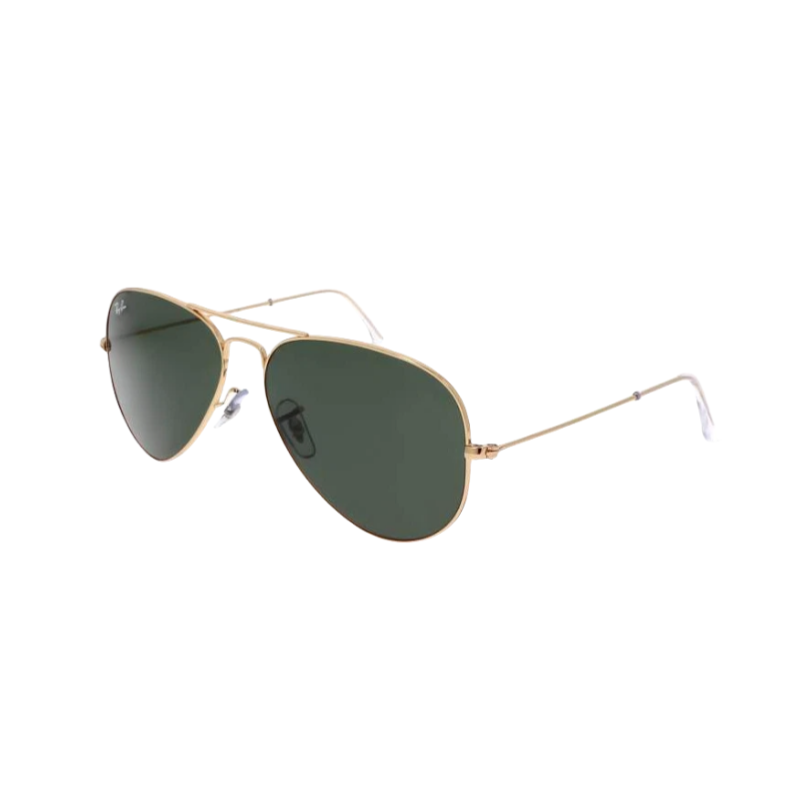 2026 Lunettes de Soleil Ray-Ban Aviator Classic Monture Dorée Brillante / Verres Verts - RB3025 L0205-58