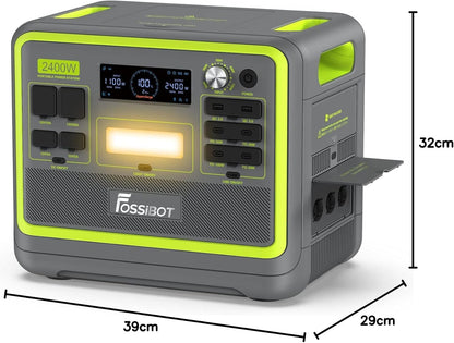 F2400 Station électrique portable CA 2400W (4800W Pic),Station Silencieux Solaire 2048Wh LiFePO4,Groupe Générateur Électrique Onduleur Alimentation de Secours à Domicile Camping