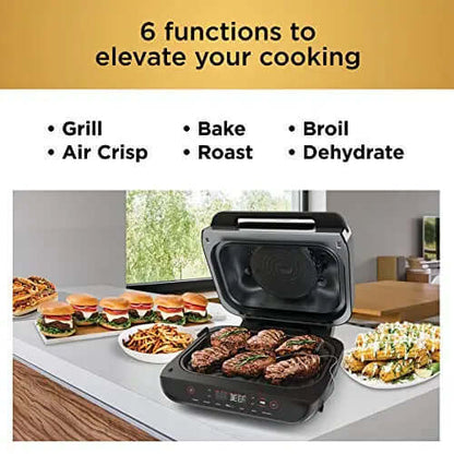 2026 Ninja FG551 Foodi Smart XL Grill d’Intérieur 6-en-1 avec Friteuse à Air 4 Quart – Finition Acier Inoxydable