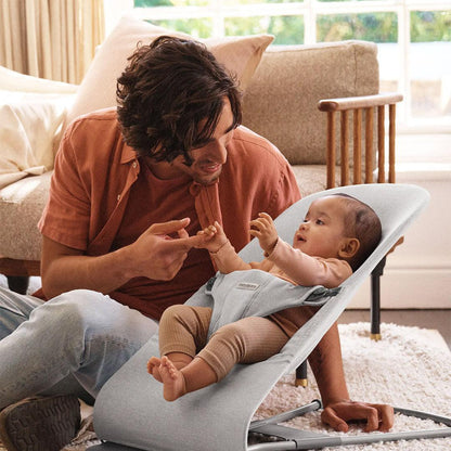 2026 BabyBjörn Bouncer Bliss Woven Mélange - Gris Clair