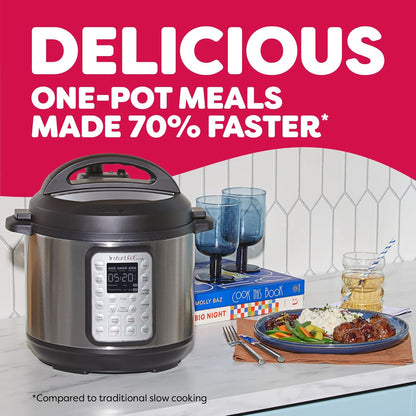 2026 Instant Pot Duo Plus 9-en-1 Multicuiseur, Autocuiseur, Slow Cooker, Cuiseur de Riz, Vapeur, Sauté, Yaourtière, Maintien au Chaud et Stérilisateur, Application Incluse avec Plus de 800 Recettes, Acier Inoxydable, 6 Quarts