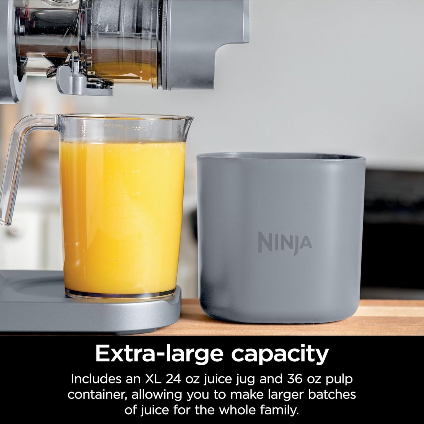 2026 Ninja NeverClog Extracteur à Froid, Puissant, Contrôle Total de la Pulpe, Sur Plan de Travail, Électrique, 2 Fonctions de Pulpe, Compatible Lave-Vaisselle, 2ème Génération, JC151