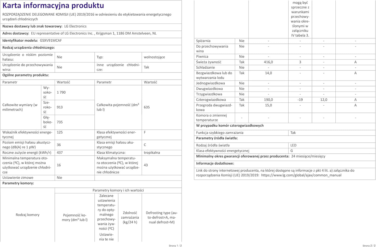 LG GSXV91MCAF Réfrigérateur combiné - Side by Side, 635L, InstaView, Total No-Frost, Compartiment congélation, Distributeur d'eau et glace UVnano, Compresseur Inverter Linear, Wi-Fi, Noir, Classe F