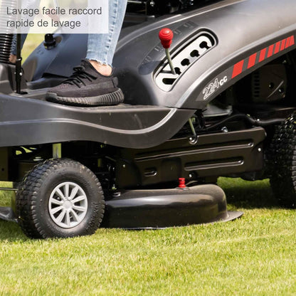Scheppach Tondeuse à Gazon autoportée MR224-61 – Moteur 4 Temps 5,0 KW – 6,8 CV - Largeur de Coupe 61 cm – Hauteur de Coupe réglable sur 5 Positions – Démarrage électrique