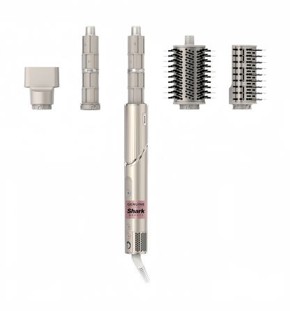 2026 Système de coiffage et de séchage Shark HD430 FlexStyle, sèche-cheveux brosse puissant et multi-styler avec boucleurs Auto-Wrap, brosse plate, brosse ovale et embout concentrateur, coloris Stone
