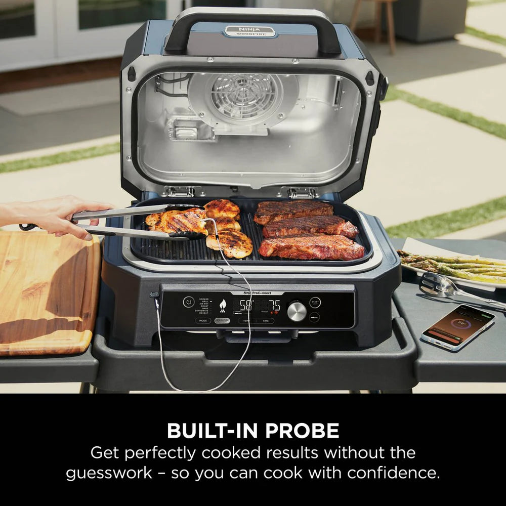 2026 Ninja Woodfire Pro Connect XL Barbecue et Fumoir Électrique avec Support et Housse